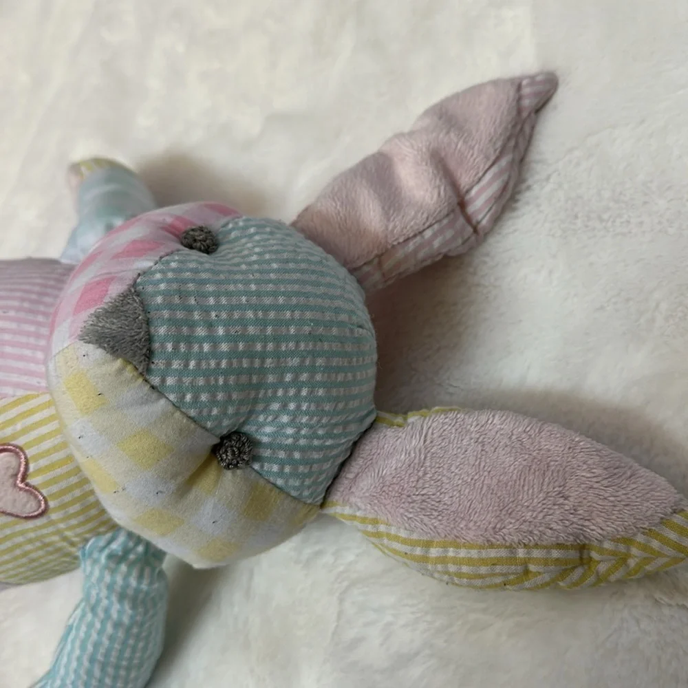 Pottery Barn Kids Plush Stuffed Patchwork Bunny Rabbit 16